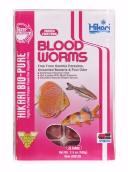 Hikari Bio-Pure Blood Worms 3.5oz (32 Cubes)